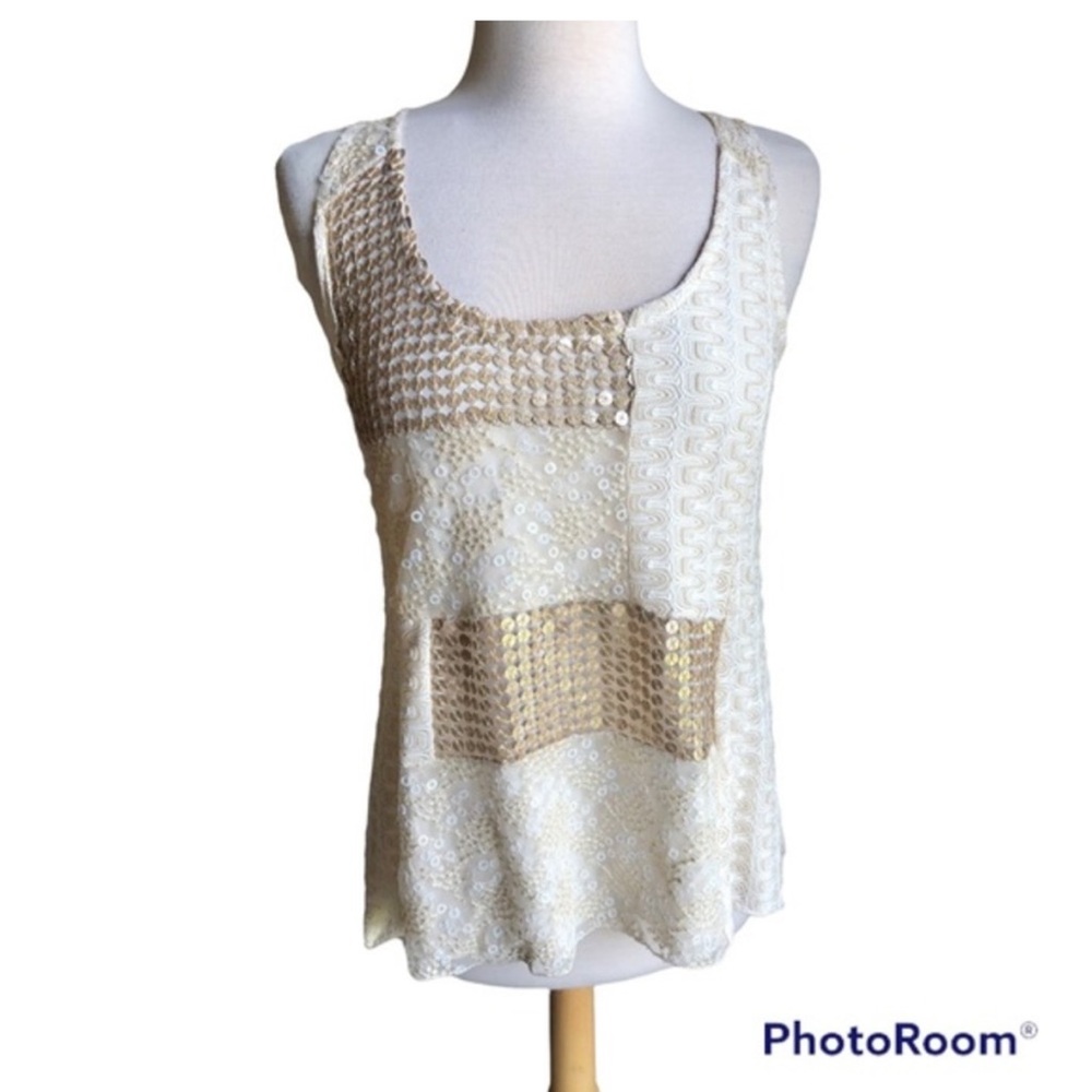 Tiny | Anthropologie sequin crochet tank top small